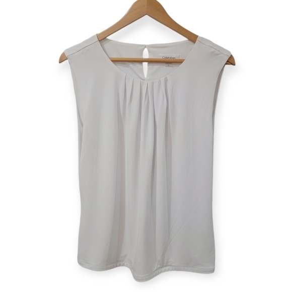 Calvin Klein White Sleeveless Layering Cami Size 12 - Picture 1 of 12